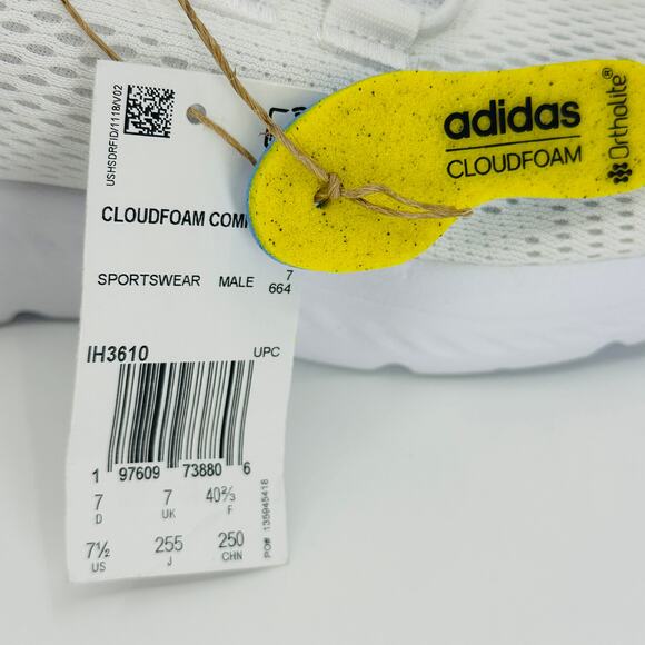 Adidas Men's Cloudfoam Comfy EL Casual Slip On Sneakers White IH3610 Size 7.5 - Picture 12 of 12